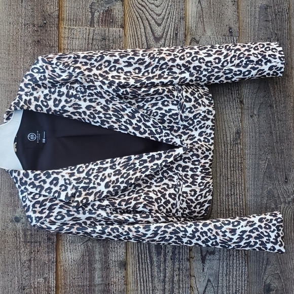 Boomboom Jeans Leopard Blazer Jacket M Short lined - Picture 1 of 4